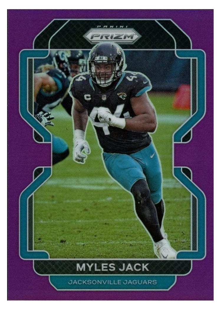2021 Panini Prizm Base Set Myles Jack Purple Prizm #16 card