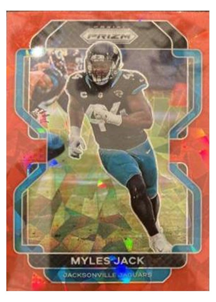 2021 Panini Prizm Base Set Myles Jack Red Ice Prizm #16 card