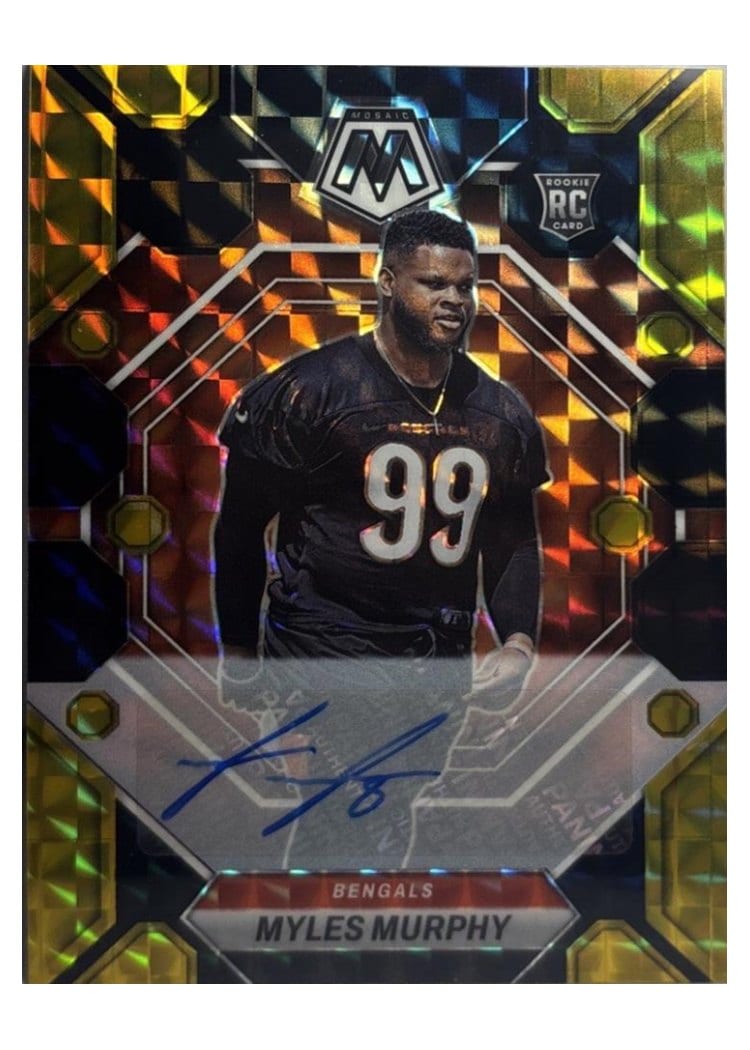 2023 Panini Mosaic Base Set Myles Murphy Autograph Choice Black Gold #351 card
