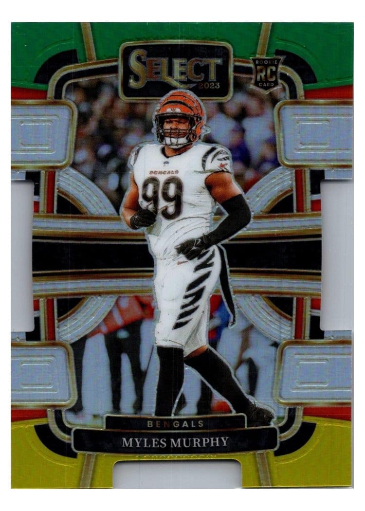 2023 Panini Select Base Set Myles Murphy Green Yellow Prizm Die-Cut #22 card