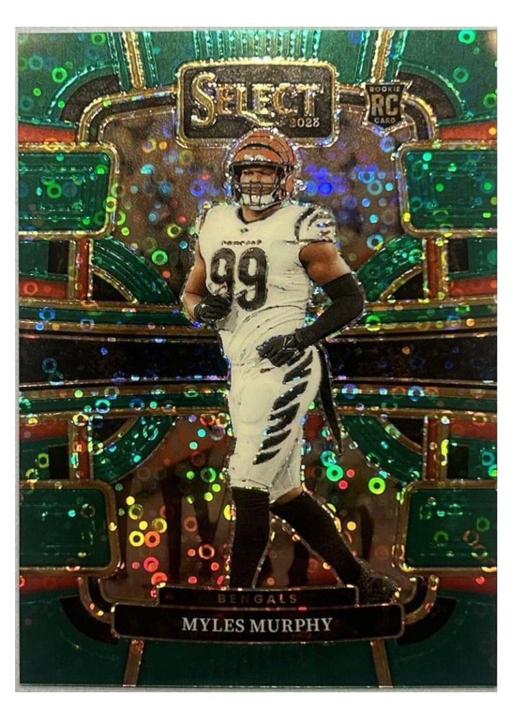 2023 Panini Select Base Set Myles Murphy Disco Green Prizm #22 card