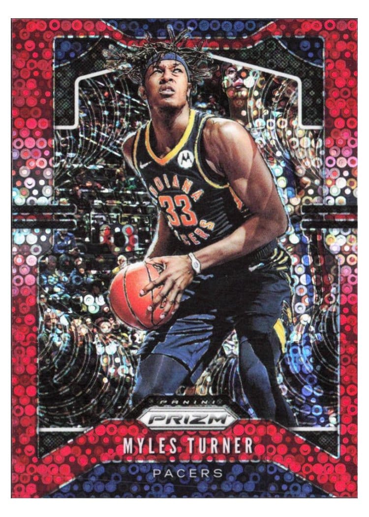 2019-20 Panini Prizm Base Set Myles Turner Fast Break Prizm Red #216 card