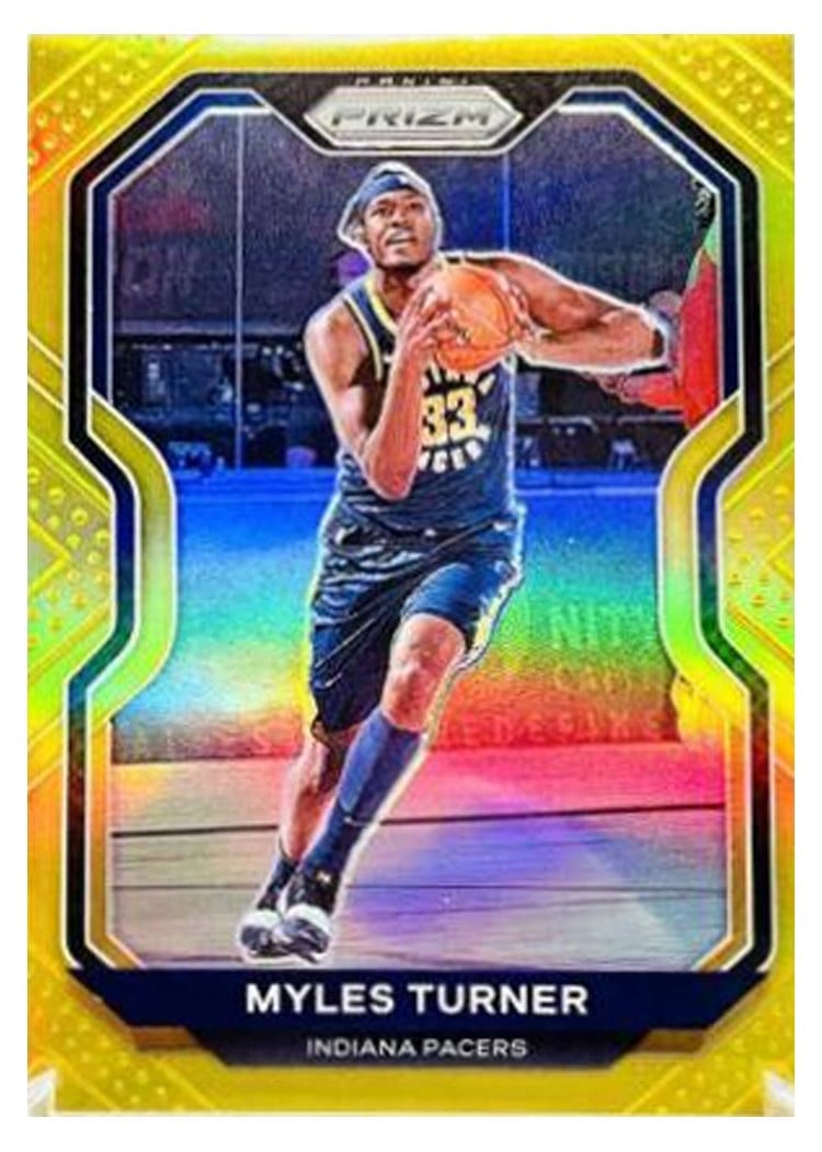 2020-21 Panini Prizm Base Set Myles Turner Gold Prizm #240 card