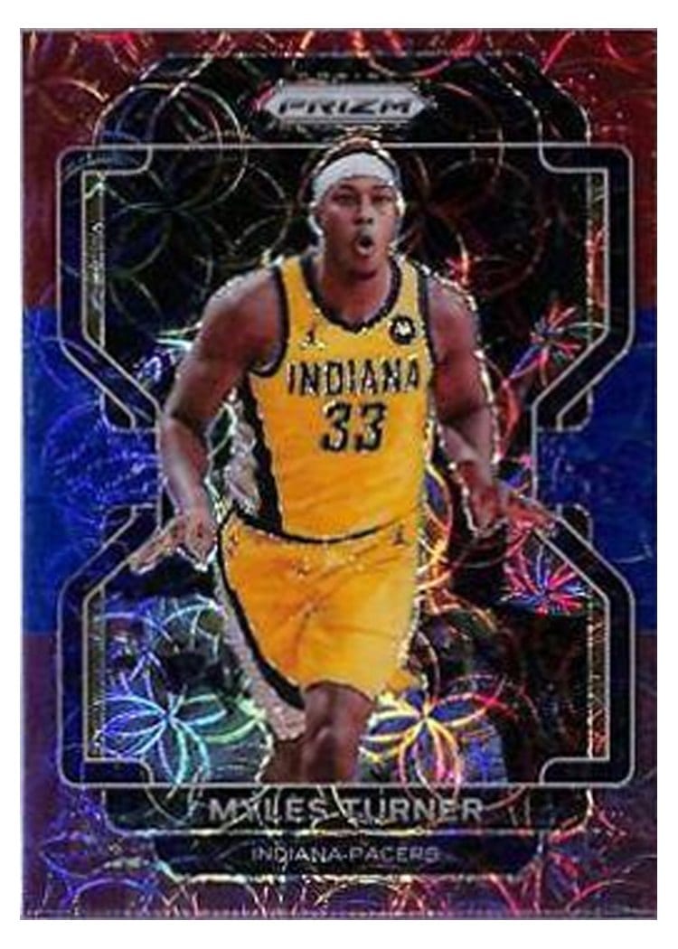 2021-22 Panini Prizm Base Set Myles Turner Red Blue Purple Choice Prizm #175 card