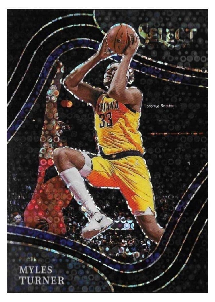 2021-22 Panini Select Base Set Myles Turner Disco Prizm #201 card