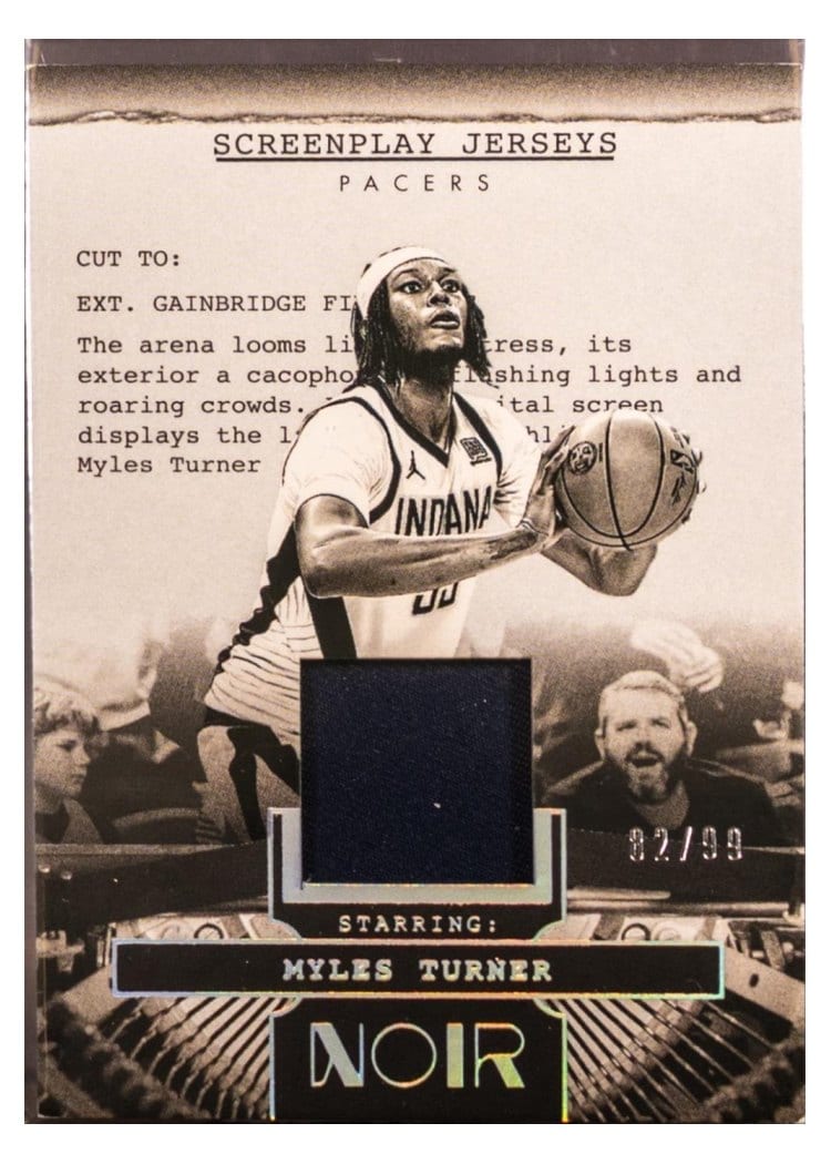 2024-25 Panini Noir Screenplay Jerseys Set Myles Turner #28 card