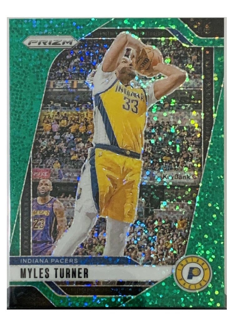 2024-25 Panini Prizm Base Set Myles Turner Green Sparkle #115 card