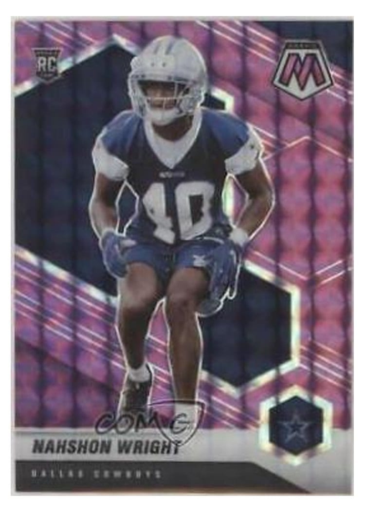 2021 Panini Mosaic Base Set Nahshon Wright Purple Mosaic #349 card