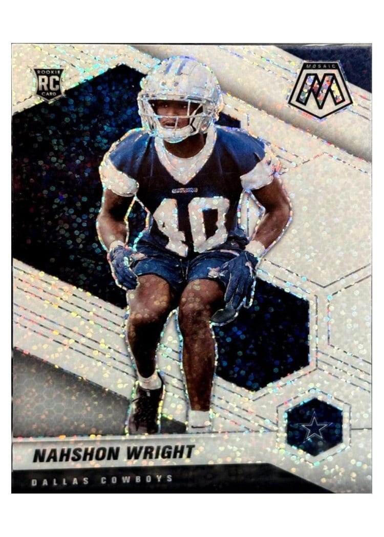 2021 Panini Mosaic Base Set Nahshon Wright White Sparkle #349 card