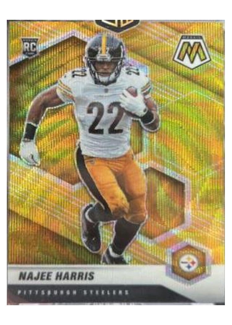 2021 Panini Mosaic Base Set Najee Harris Gold Wave Mosaic #313 card
