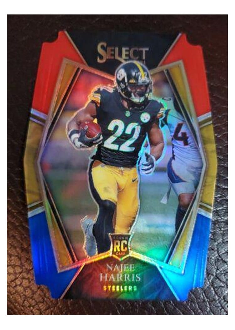 2021 Panini Select Najee Harris Red and Blue Die Cut #153 card