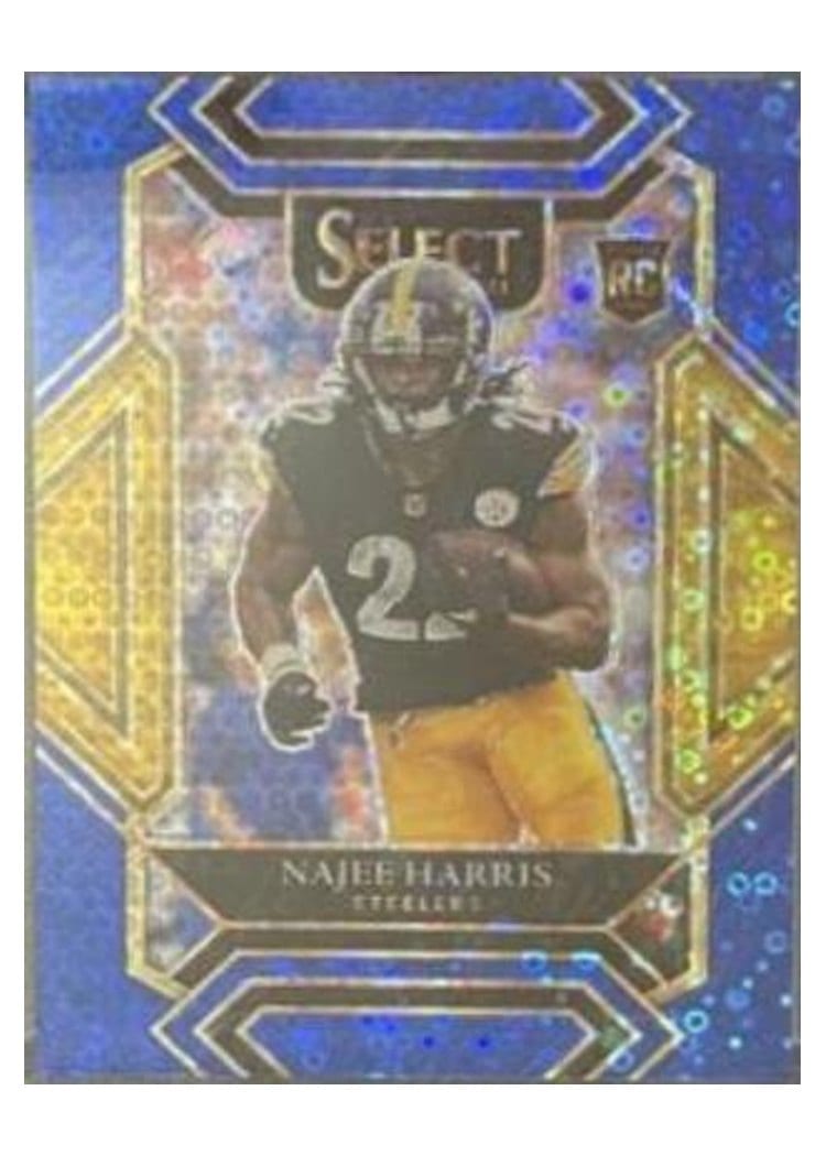 2021 Panini Select Base Set Najee Harris Blue Disco #253 card