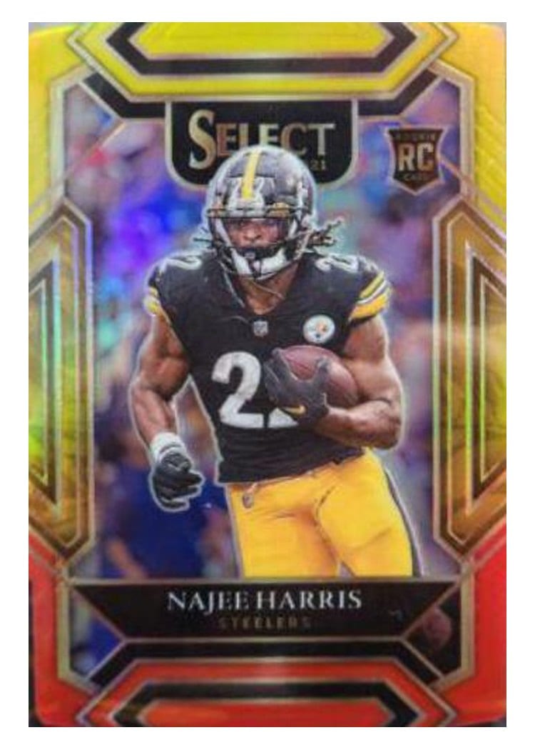 2021 Panini Select Base Set Najee Harris Red and Yellow Die Cut #253 card