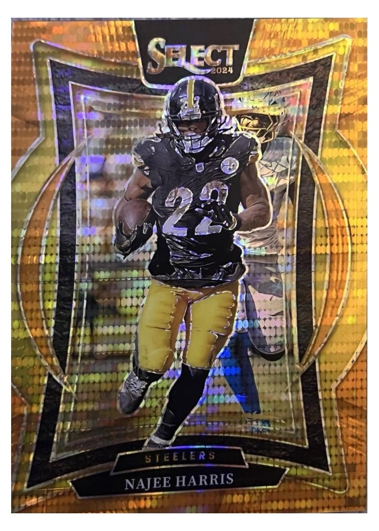 2024 Panini Select Base Set Najee Harris Neon Orange Pulsar Prizm #85 card