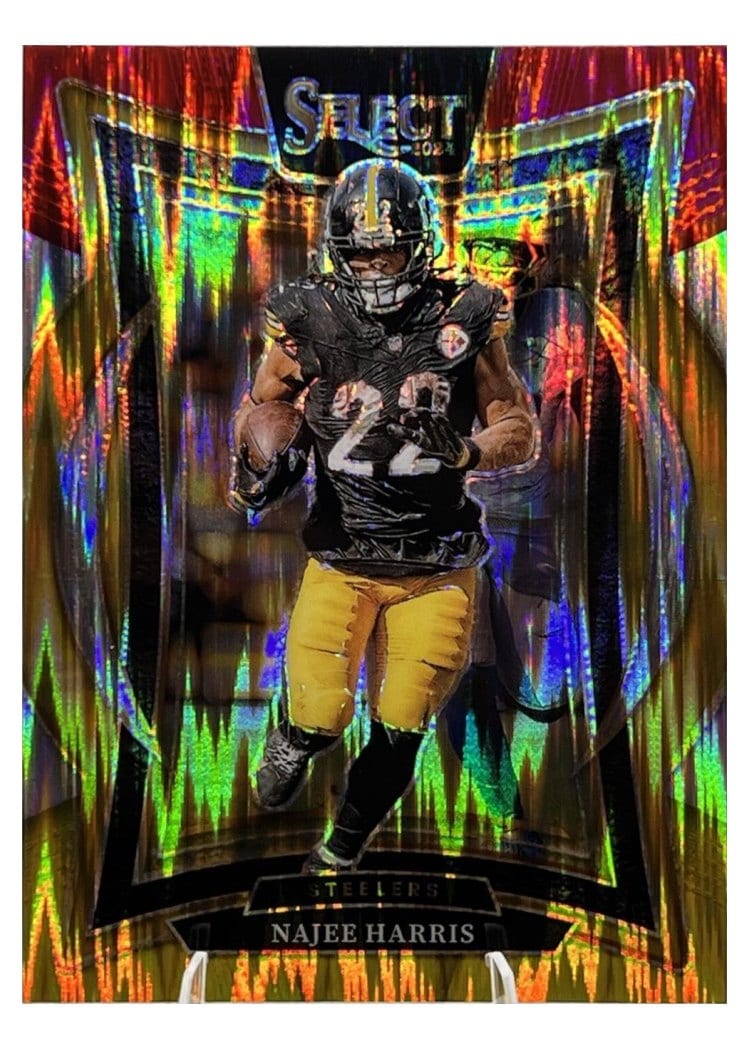 2024 Panini Select Base Set Najee Harris Red Yellow Prizm Shock #85 card