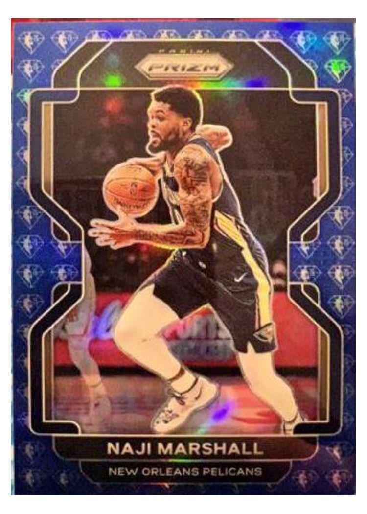2021-22 Panini Prizm Base Set Naji Marshall 75th Anniversary Blue Prizm #191 card