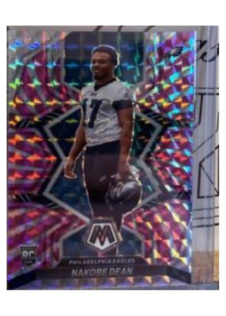 2022 Panini Mosaic Base Set Nakobe Dean Pink Swirl #395 card