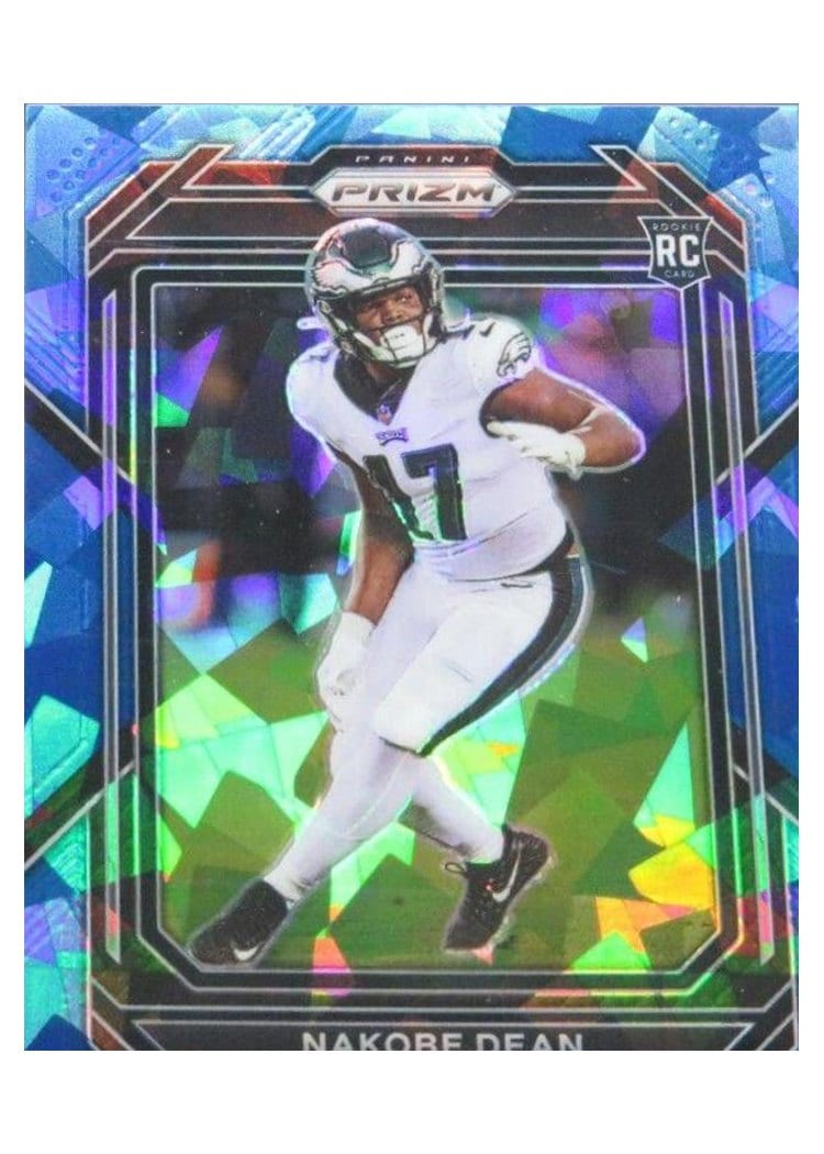 2022 Panini Prizm Base Set Nakobe Dean Blue Ice #399 card