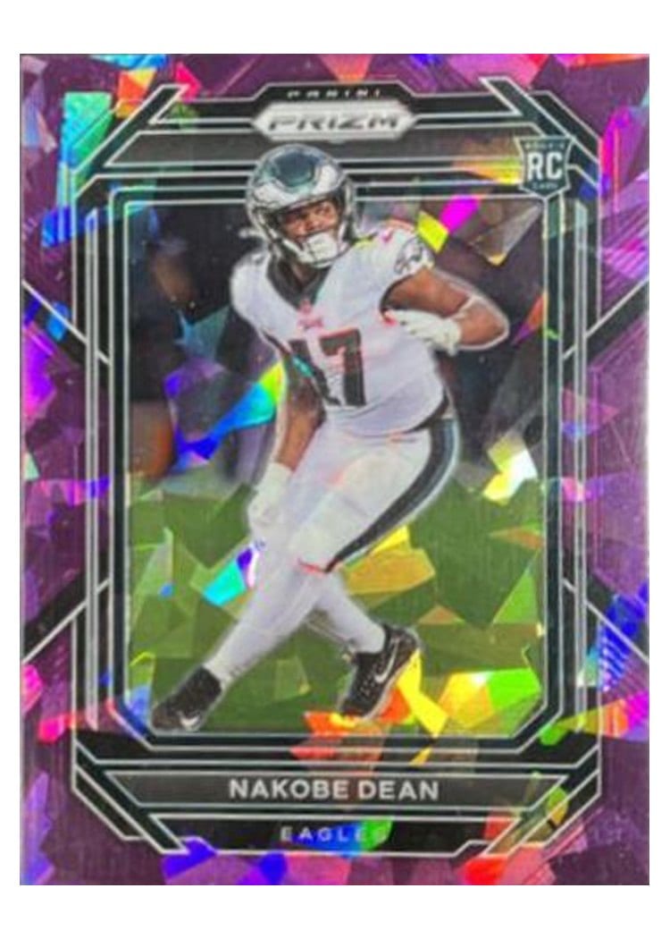 2022 Panini Prizm Base Set Nakobe Dean Purple Ice #399 card
