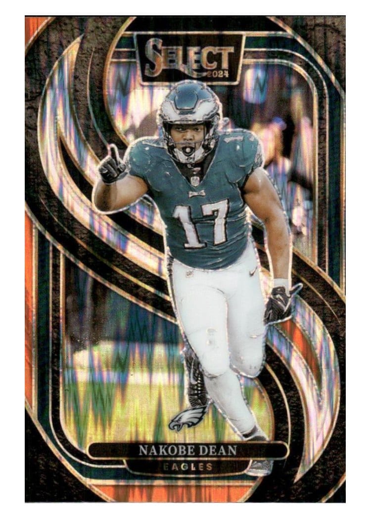 2024 Panini Select Base Set Nakobe Dean Black Orange Prizm Shock #185 card