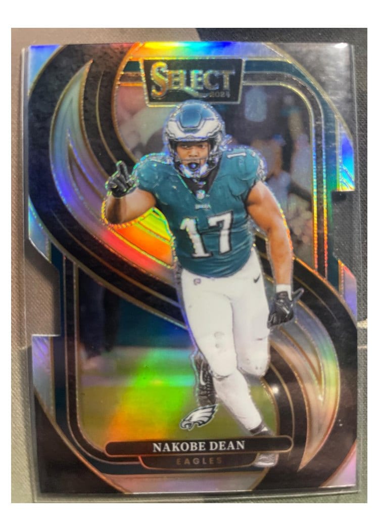 2024 Panini Select Base Set Nakobe Dean Silver Prizm Die-Cut #185 card