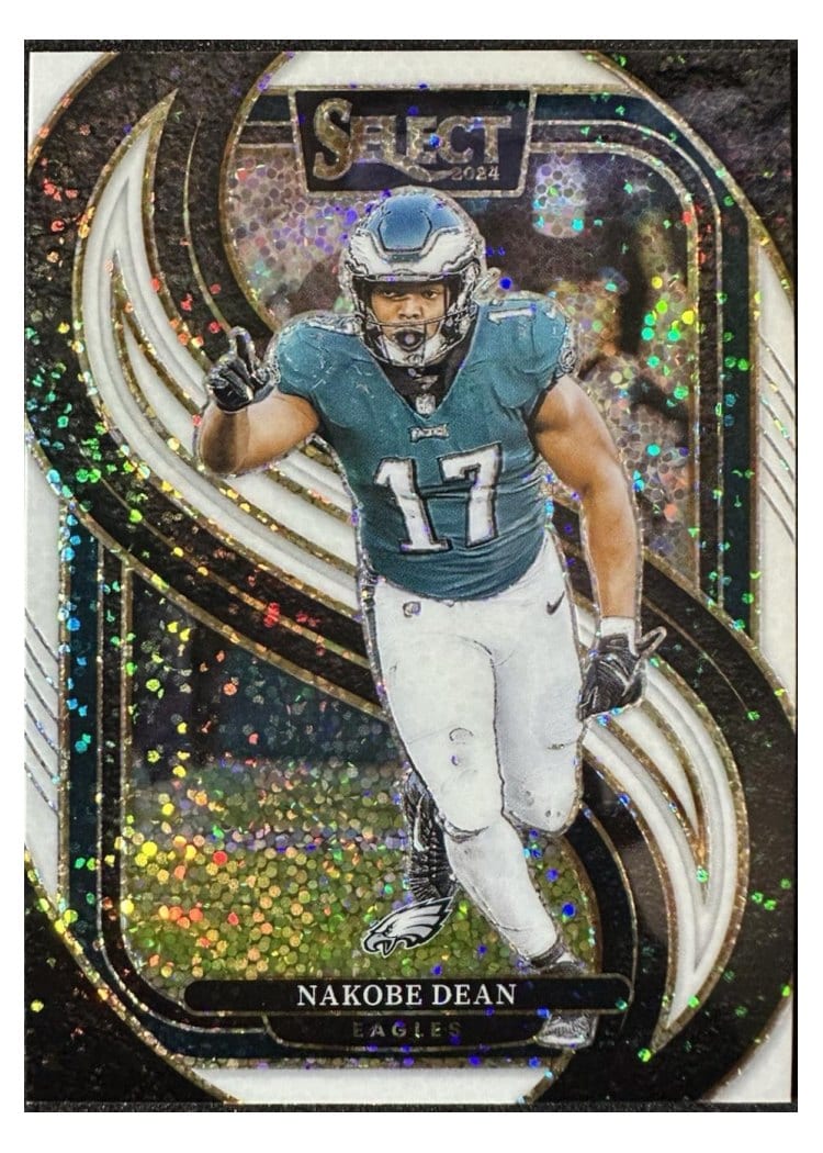 2024 Panini Select Base Set Nakobe Dean White Sparkle Prizm #185 card