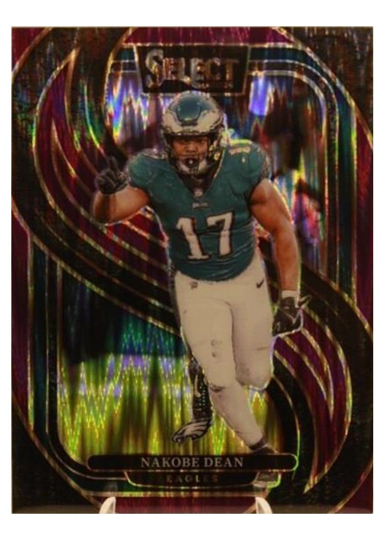 2024 Panini Select Base Set Nakobe Dean Purple Prizm Shock #185 card