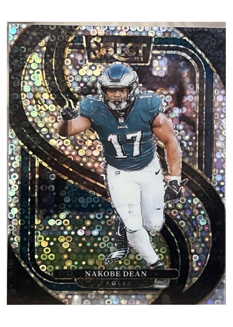 2024 Panini Select Base Set Nakobe Dean Green Disco Prizm #185 card