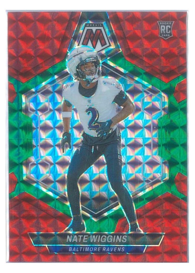 2024 Panini Mosaic Base Set Nate Wiggins Fusion Red Green Choice #330 card