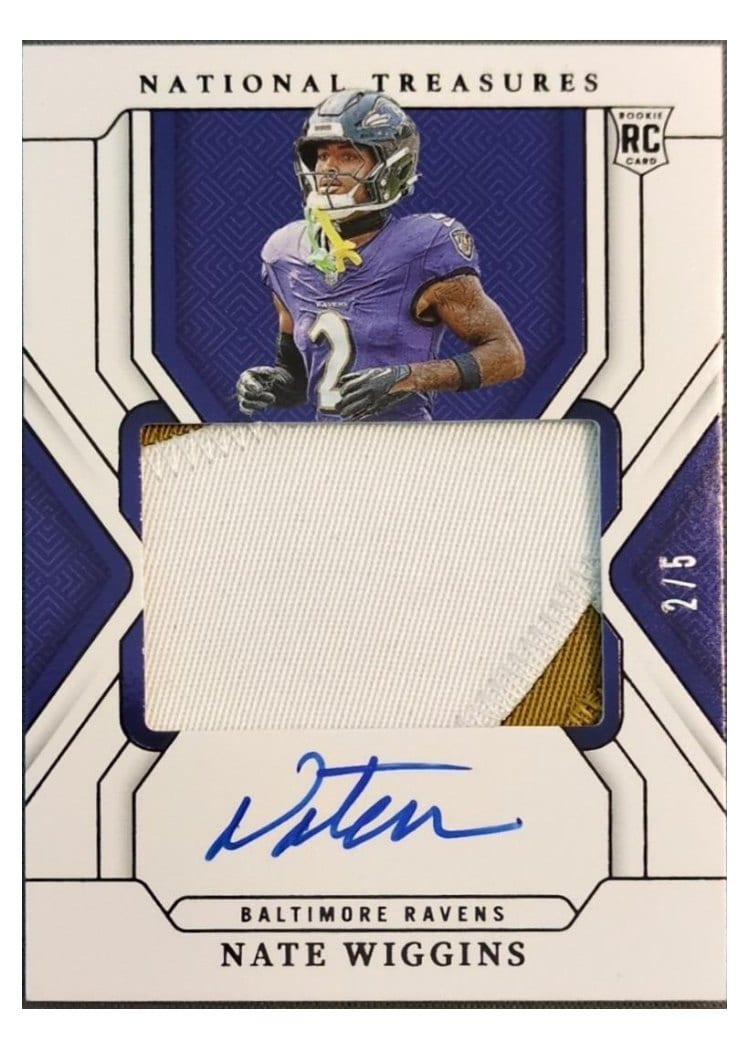 2024 Panini National Treasures Base Set Nate Wiggins #192 card