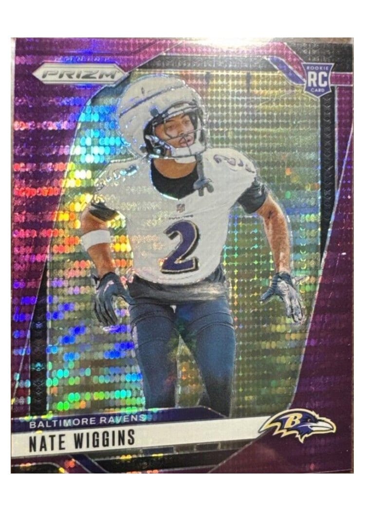 2024 Panini Prizm Base Set Nate Wiggins Purple Pulsar #380 card