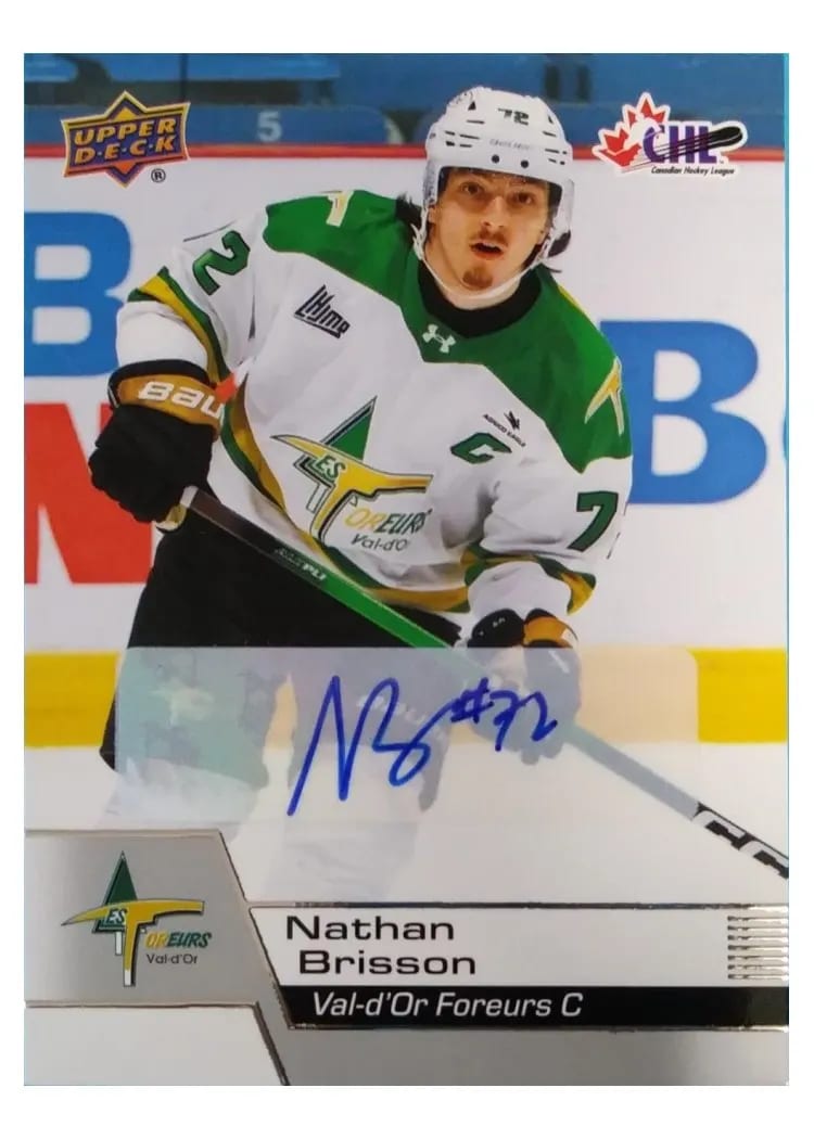 2025 Upper Deck CHL Nathan Brisson Autograph #16 card