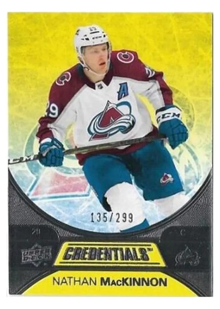 2021-22 Upper Deck Credentials Base Set Nathan MacKinnon #4 card