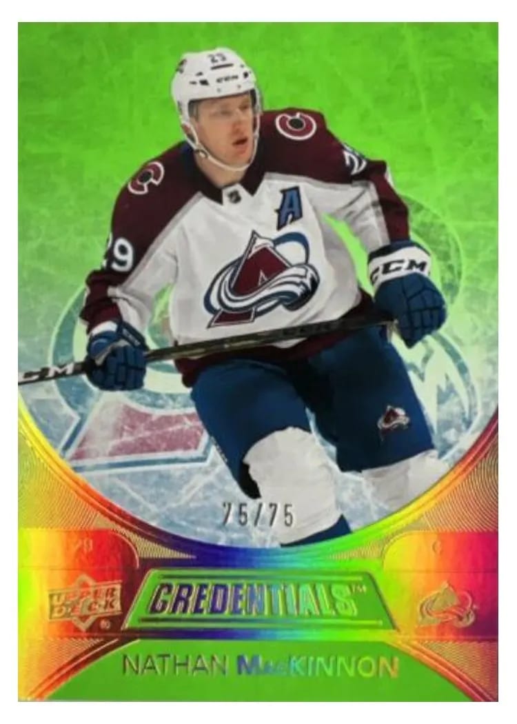 2021-22 Upper Deck Credentials Base Set Nathan MacKinnon #4 card