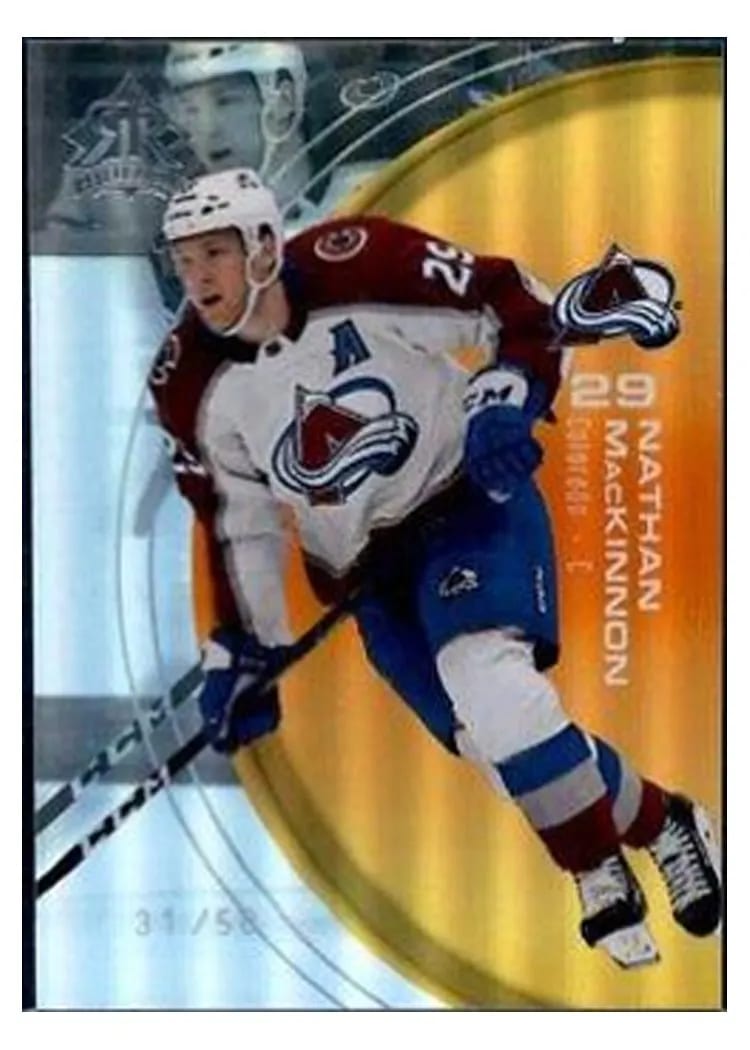 2021-22 Upper Deck Triple Dimensions Reflections Nathan MacKinnon #9 card