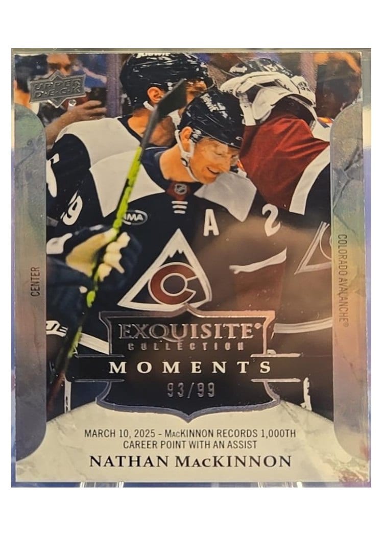 2025-26 Upper Deck Black Diamond Exquisite Moments Nathan MacKinnon #M-NM card
