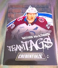 2025-26 Upper Deck Credentials Team Tags Nathan MacKinnon #TT-19 card