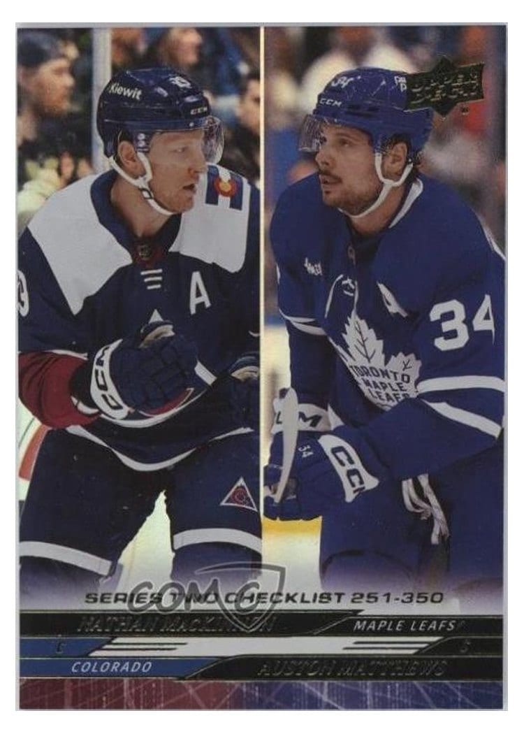 2024-25 Upper Deck Base Set Nathan MacKinnon / Auston Matthews #449 card