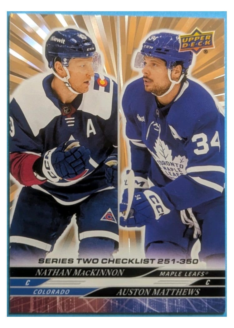 2024-25 Upper Deck Base Set Nathan MacKinnon / Auston Matthews #449 card