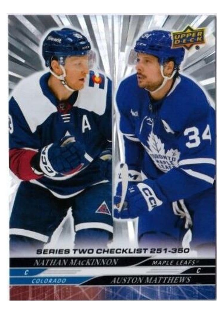 2024-25 Upper Deck Base Set Nathan MacKinnon / Auston Matthews #449 card