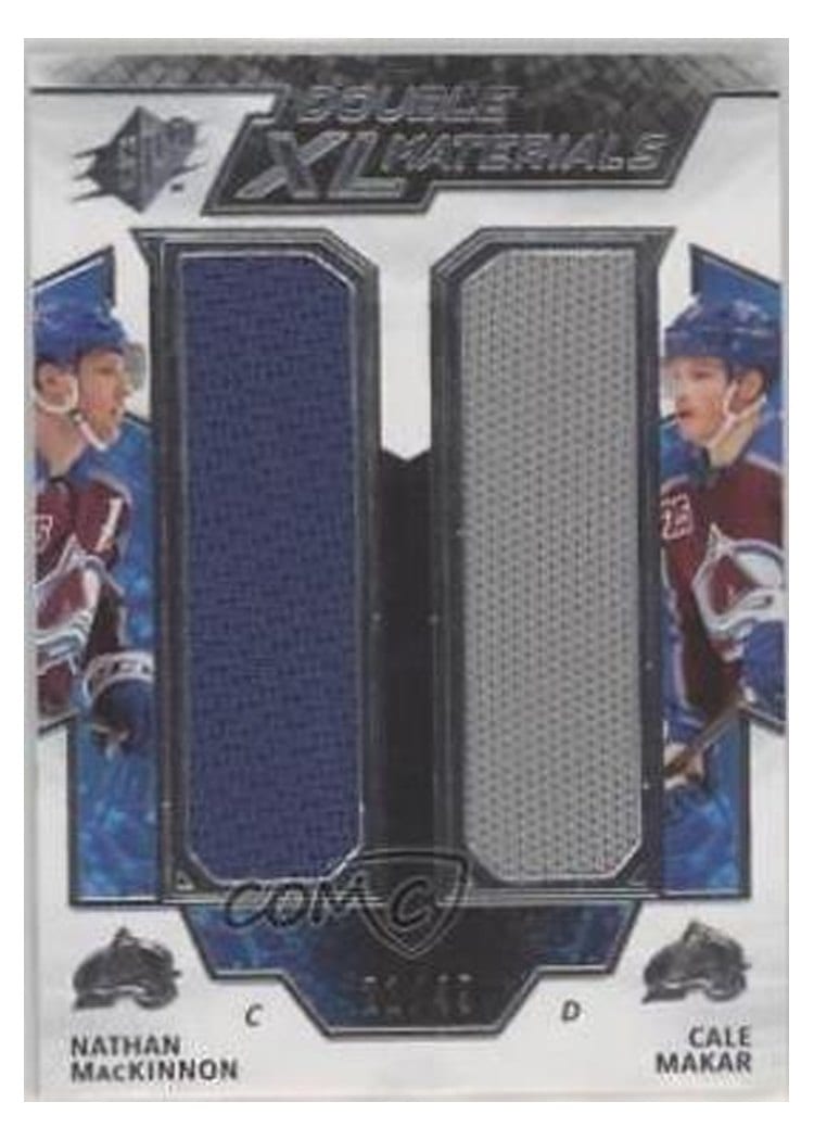 2021-22 SPx Double XL Duos Materials Nathan MacKinnon/Cale Makar #XL-MM