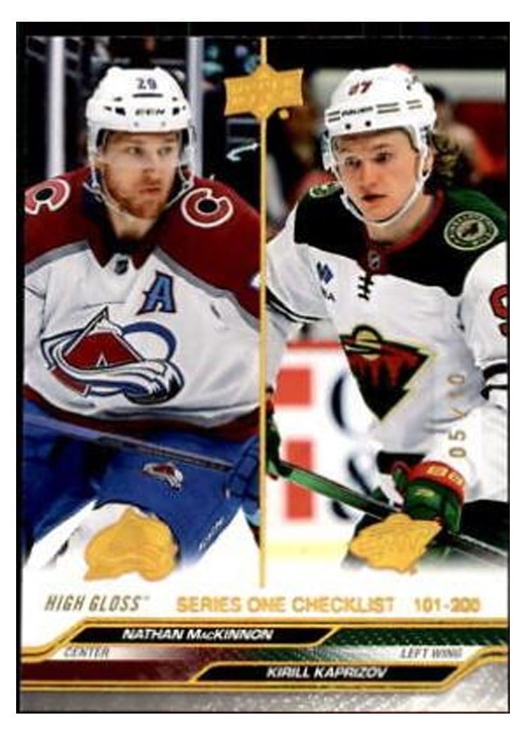2023-24 Upper Deck Base Set Nathan MacKinnon / Kirill Kaprizov #200 card