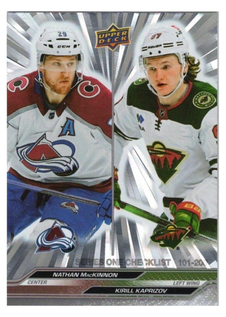 2023-24 Upper Deck Base Set Nathan MacKinnon / Kirill Kaprizov #200 card