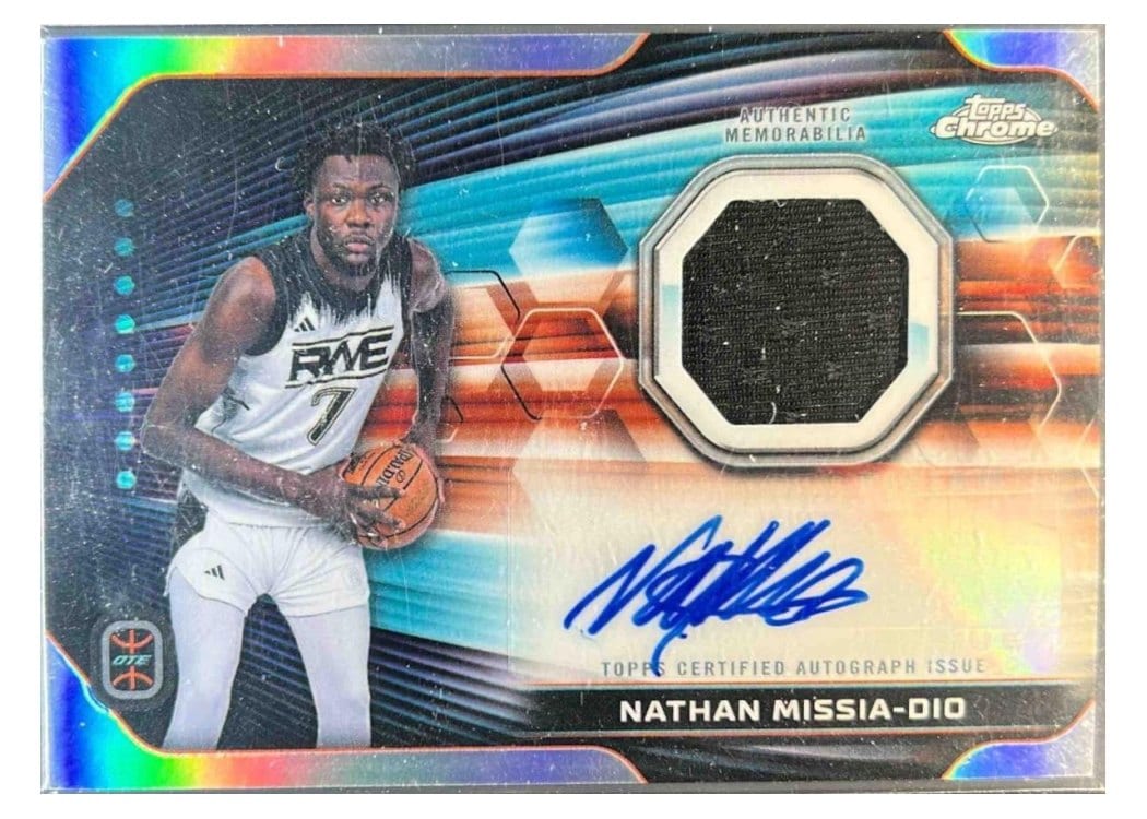 2023-24 Topps Chrome OTE Rookie Jersey Autographs Nathan Missia-Dio #RJA-NM card