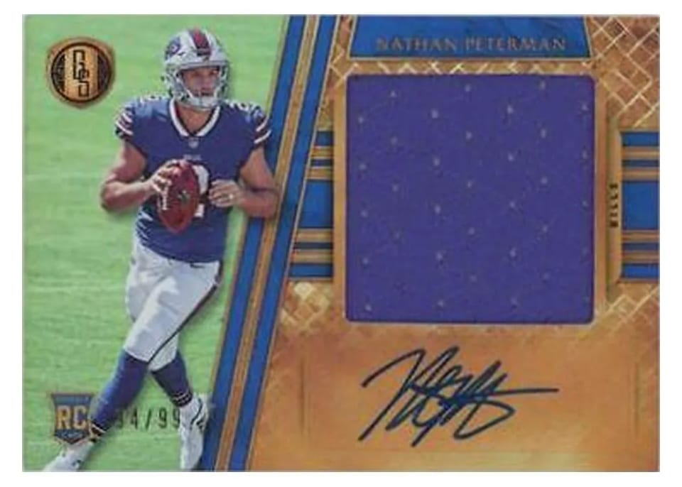 2017 Panini Gold Standard Nathan Peterman Jersey Autographs Jumbo #335
