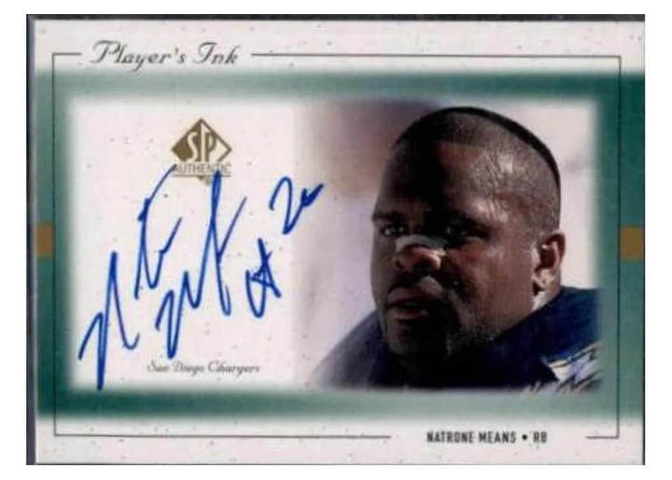 1999 SP Authentic Player's Ink Natrone Means #NM-A card
