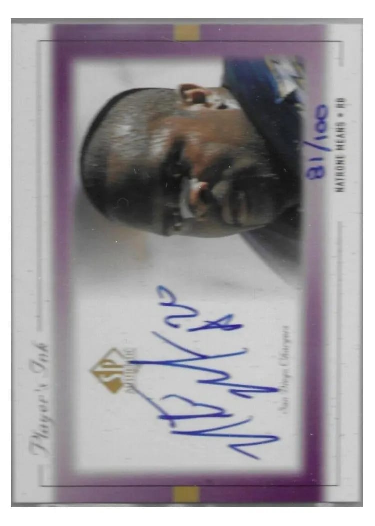 1999 SP Authentic Player's Ink Natrone Means #NM-A card