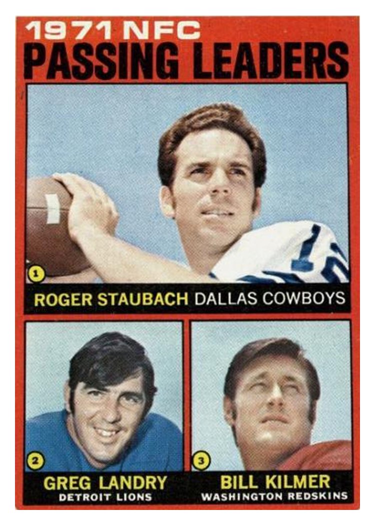 1972 Topps NFC Passing Leaders #4 card