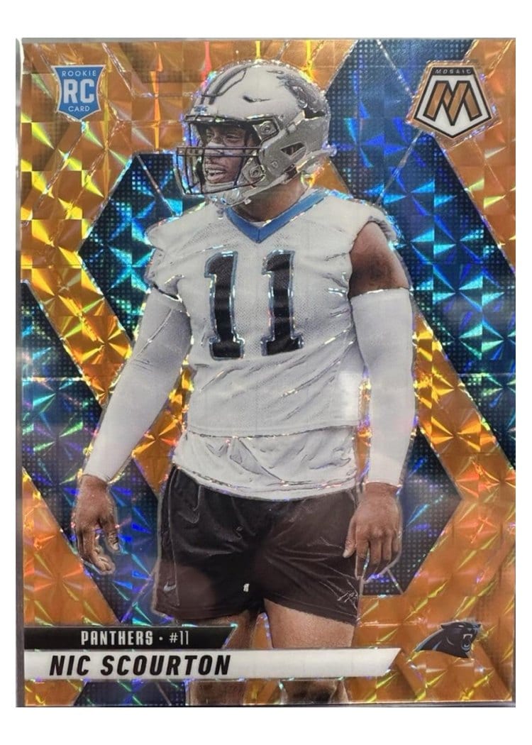 2025 Panini Mosaic Base Set Nic Scourton Orange #391 card