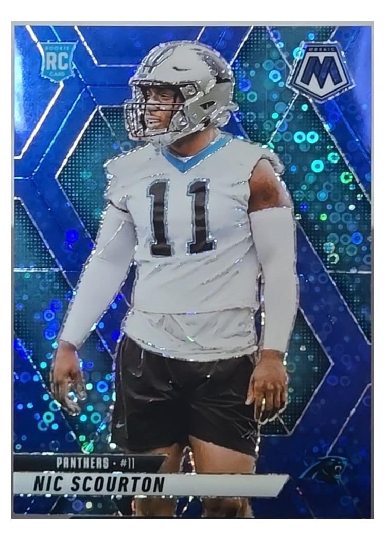 2025 Panini Mosaic Base Set Nic Scourton No Huddle Blue #391 card